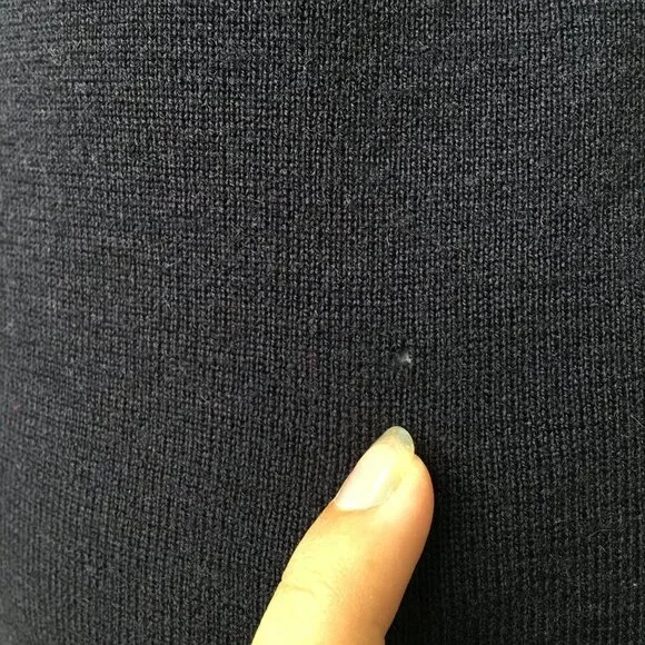 Saint James Women's V Neck Blue Black Long Sleeve Knit Shirt Size Medium - Picture 11 of 15